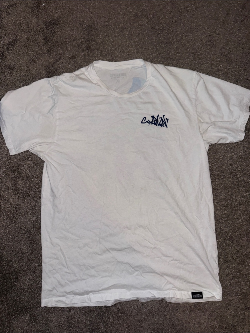 Men's White Short-Sleeve Graphic Crewneck T-Shirt